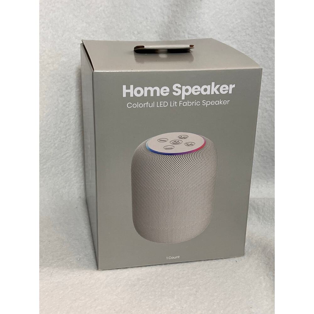GEMS  WIRELESS HOME SPEAKER COLORFUL LED LIT GRAY NIB